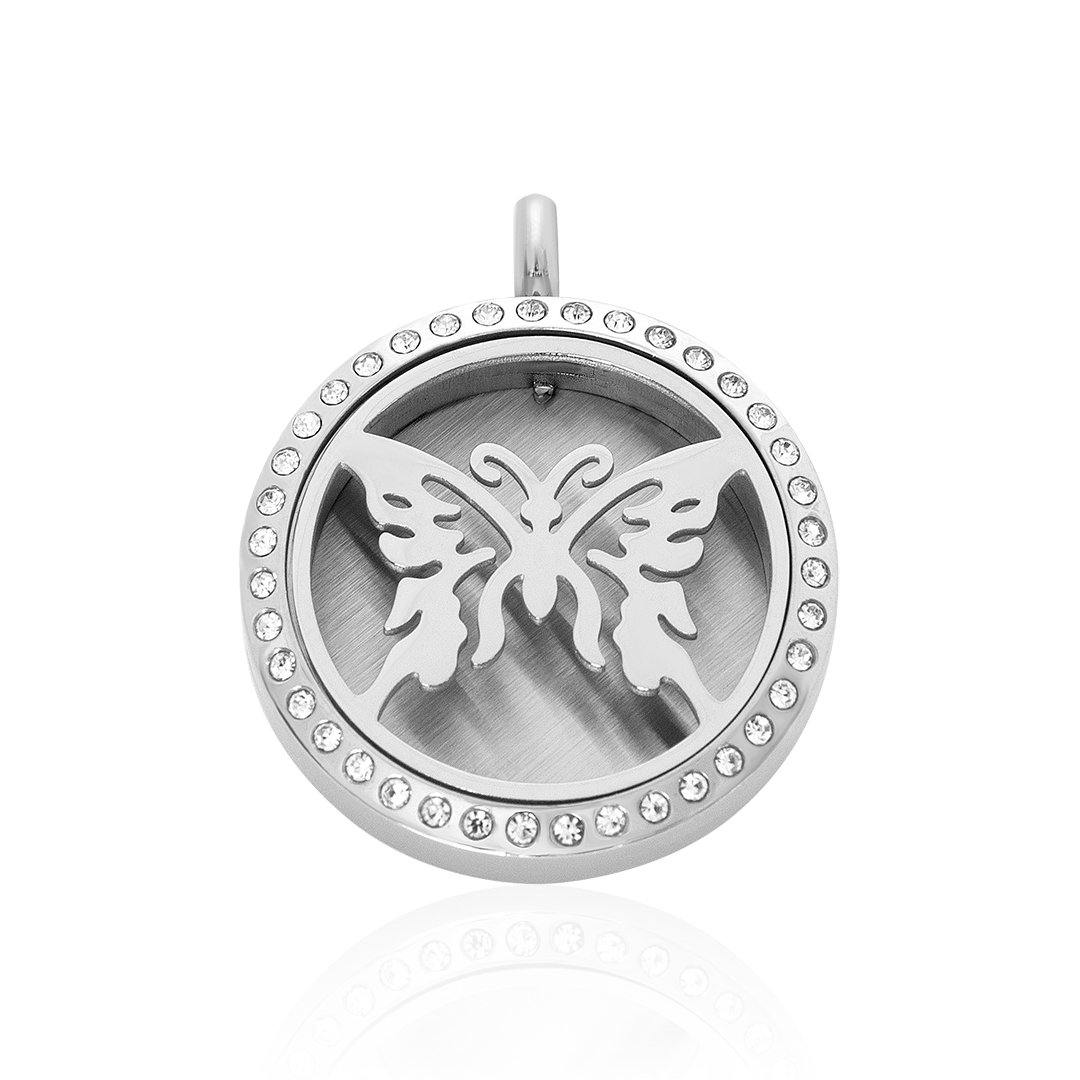 Butterfly Aromatherapy Locket Pendant FEP011ZA-0