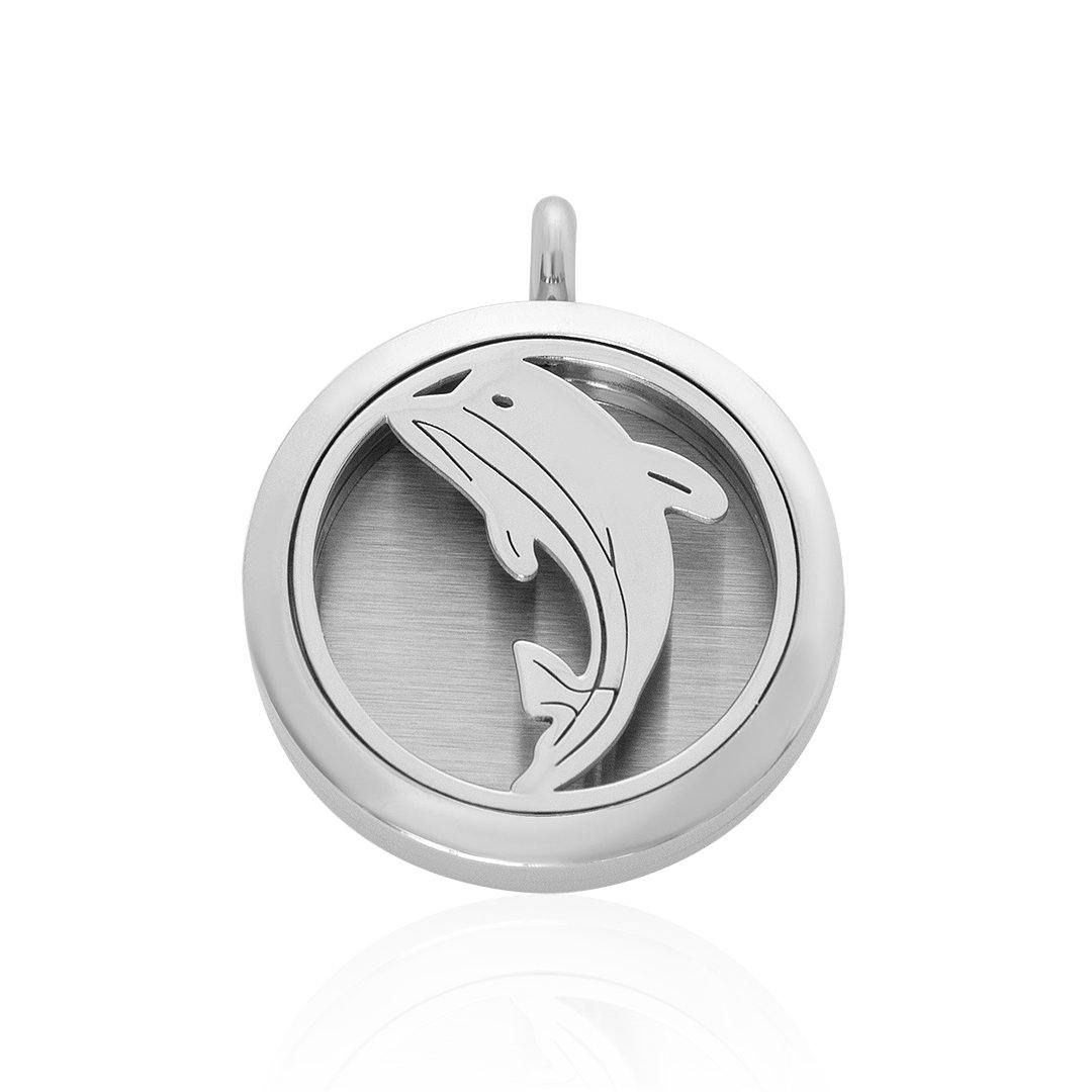 Dolphin Diffuser Locket Pendant FEP020SR-0