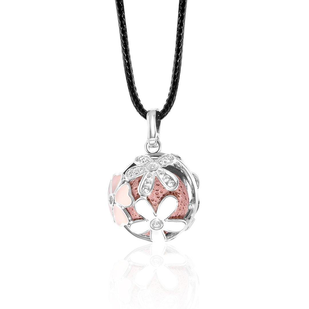 Petal Lava Ball Necklace LAP006SR-0